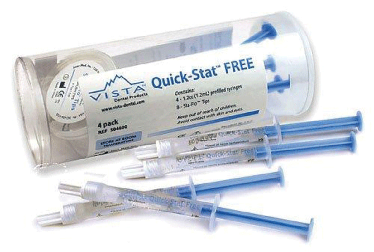 Vista Dental 504650 Quick Stat Free Hemostatic Gel Solution 25% Syringes 1.3 mL 20/Pk Vista Dental 504650 Quick Stat Free Hemostatic Gel Solution 25% Syringes 1.3 mL 20/Pk